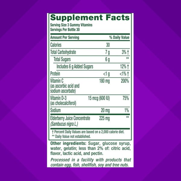Vitafusion Elderberry Gummies Adult Immune Support Vitamins-3