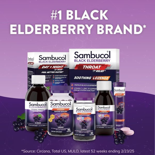 Sambucol Elderberry Tablets Immune Support Vitamin C Zinc-7