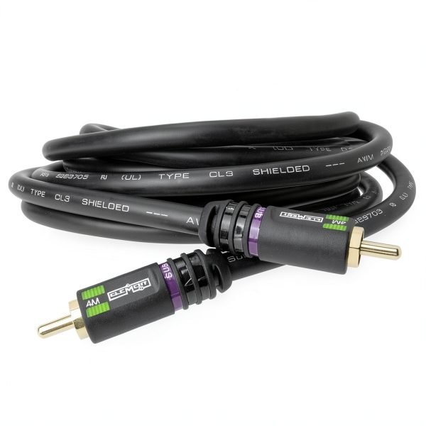 Element-Hz RCA Subwoofer Cable Black Compact Design-2