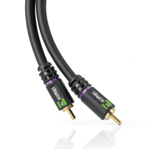 Element-Hz RCA Subwoofer Cable Black Compact Design-3