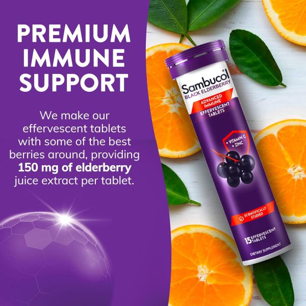 Sambucol Elderberry Tablets Immune Support Vitamin C Zinc-5
