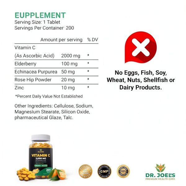 Dr Joels Vitamin C 2000 Immunity Booster Tablets Family-1
