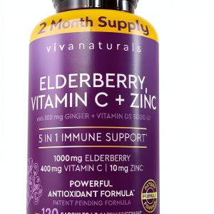Viva Naturals Elderberry Supplement Zinc Vitamin C Immune-0