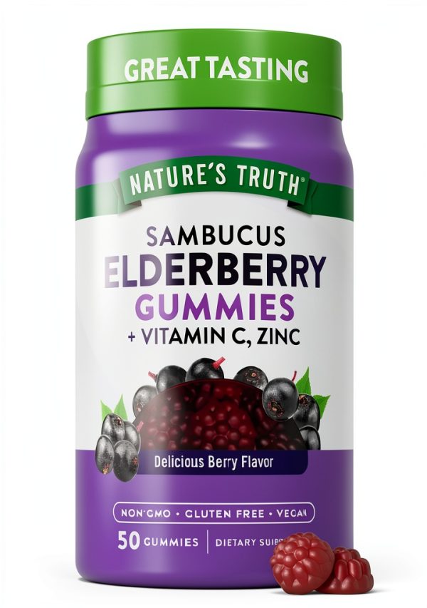 Nature’s Truth Elderberry Gummies Vegan Wellness Support-0