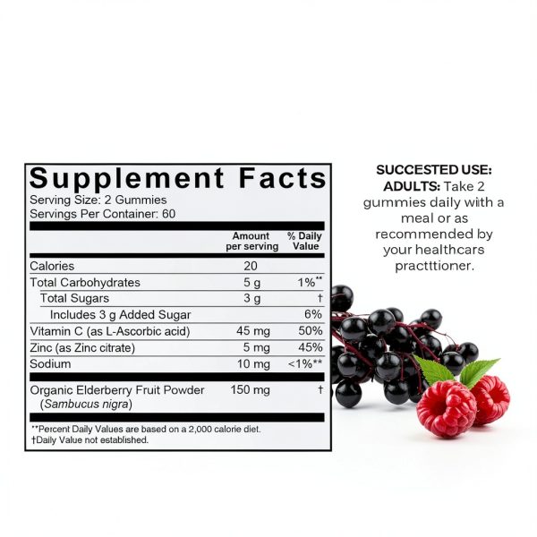 Elderberry Zinc Gummies Adults Immune Support Organic-1