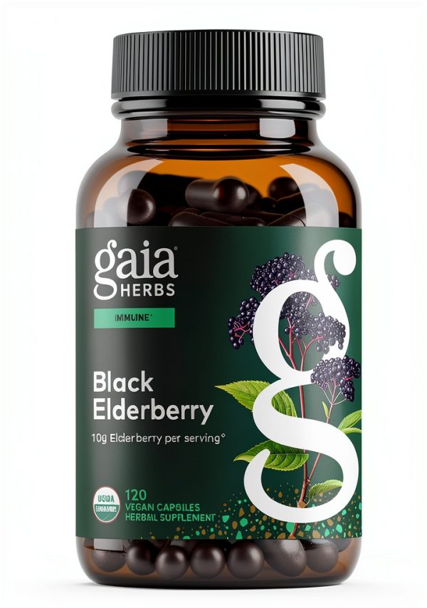 Gaia Herbs Elderberry Capsules Immune Support Organic Vegan-0