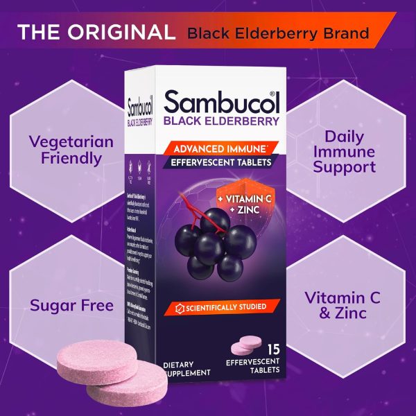 Sambucol Elderberry Tablets Immune Support Vitamin C Zinc-3
