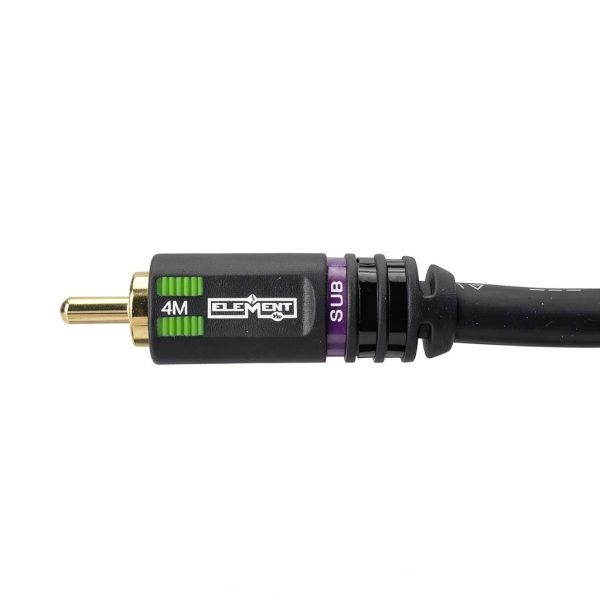 Element-Hz RCA Subwoofer Cable Black Compact Design-1