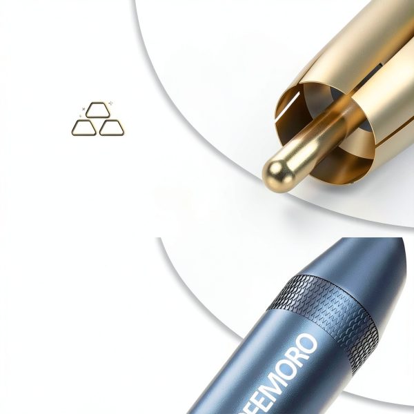 FEMORO Subwoofer RCA Cable 15ft Gold Plated-3