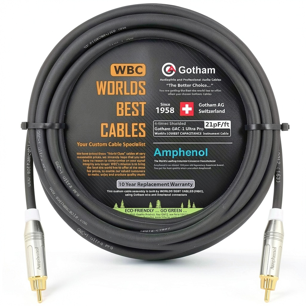 Worlds Best Cables RCA subwoofer center-channel cables