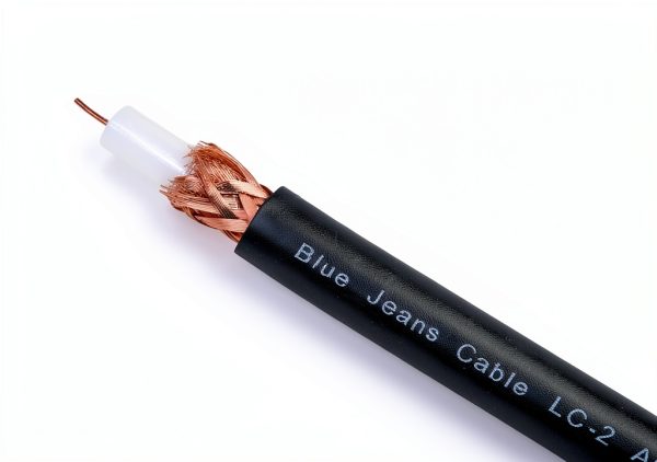 Blue Jeans Cable RCA Subwoofer Cable LC-2 20‑ft Black Double‑Braided-1