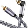 SOUNDFAM 90 Degree Subwoofer RCA Cable H-90RR Gold-Plated Tangle-Free-0