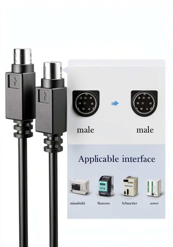 Mini Din 8 Pin 6ft Male to Male Cable USB Type A Serial by JUXINICE-1