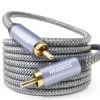 SOUNDFAM RCA to RCA Subwoofer Cable 50ft 24K Gold Plated Tangle Free-0