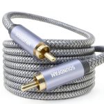 SOUNDFAM RCA to RCA Subwoofer Cable 50ft 24K Gold Plated Tangle Free-0