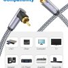 SOUNDFAM 90 Degree RCA Subwoofer Cable H-90RR Gold Plated 26ft Grey-1