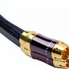 KUYIOHIFI Coaxial Subwoofer Cable 2ft Gold Plated Braided Nylon Mesh-0