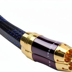 KUYIOHIFI Coaxial Subwoofer Cable 2ft Gold Plated Braided Nylon Mesh-0