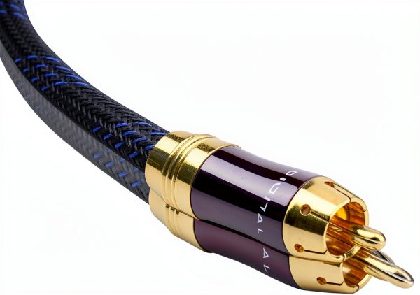 KUYIOHIFI Coaxial Subwoofer Cable 2ft Gold Plated Braided Nylon Mesh-0