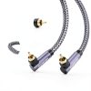 SOUNDFAM RCA Subwoofer Cable 26ft Gold Plated Right Angle-2