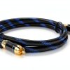 KUYIOHIFI Coaxial Subwoofer Cable 2ft Gold Plated Braided Nylon Mesh-1