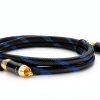 KUYIOHIFI Coaxial Subwoofer Cable 2ft Gold Plated Braided Nylon Mesh-2