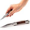 Rtek 3.75" Spanish Brown Wood Pocket Knife Lockback Folding EDC-4