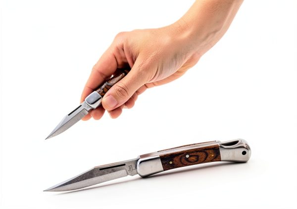 Rtek 3.75" Spanish Brown Wood Pocket Knife Lockback Folding EDC-4