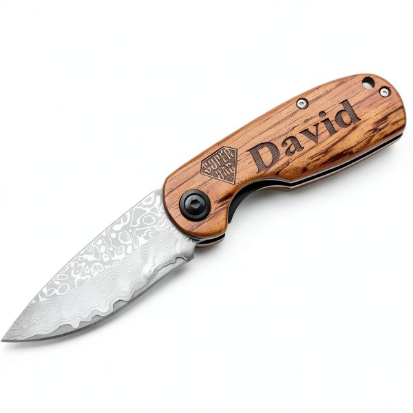 C.light 3D Personalized Pocket Knife 67-Layer Damascus Steel Folding-6