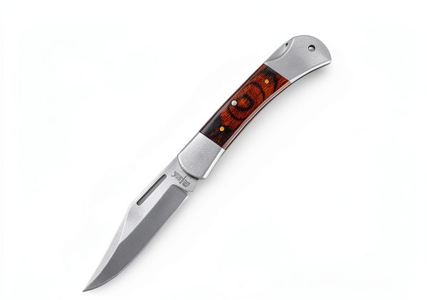 Rtek 3.75" Spanish Brown Wood Pocket Knife Lockback Folding EDC-6
